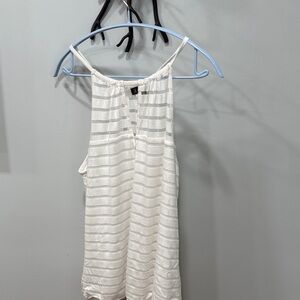 INC International Concepts White and Gray Striped Top